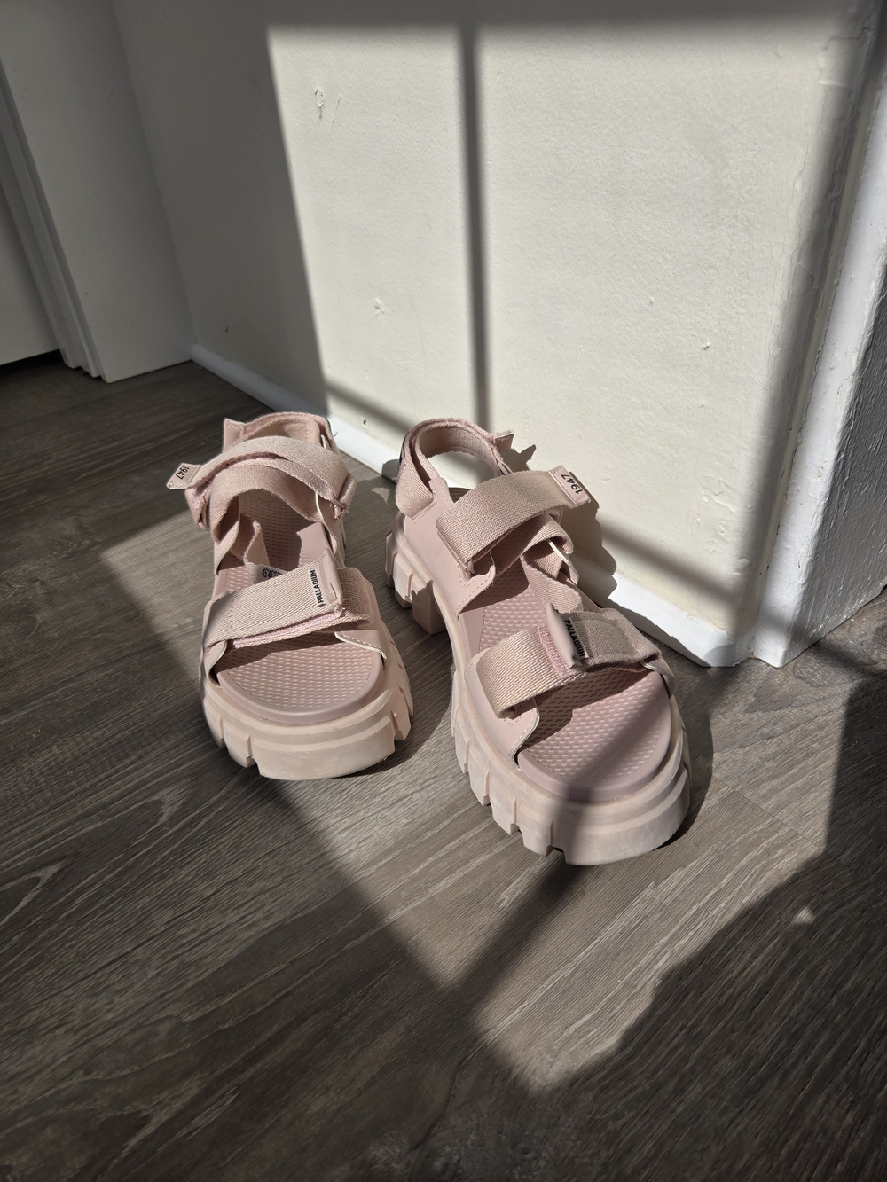 Palladium Revolt Sandal Mono Chunky Platform Rose Smoke Blush Pink Size 9.5